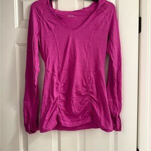 Zella Hooded Long-Sleeve Top in Magenta